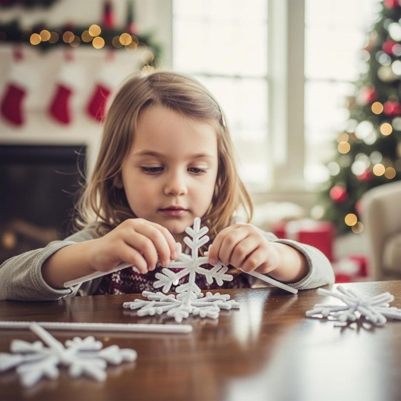 Caydo 100 Pieces White Pipe Cleaners Craft Supplies Flexible Chenille Stems for DIY Crafts Project and Christmas Decoration, 6 mm x 12 Inch - Image 5